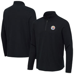 Pittsburgh Steelers Antigua Sync Tri-Blend Quarter-Zip Pullover - Heather Black sale
