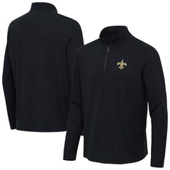 New Orleans Saints Antigua Sync Tri-Blend Quarter-Zip Pullover - Heather Black online