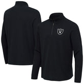 Las Vegas Raiders Antigua Sync Tri-Blend Quarter-Zip Pullover - Heather Black discount