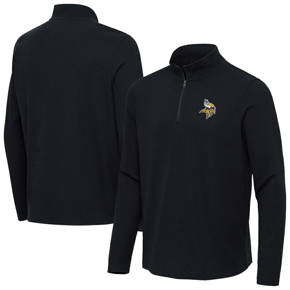 Minnesota Vikings Antigua Sync Tri-Blend Quarter-Zip Pullover - Heather Black online