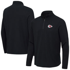 Kansas City Chiefs Antigua Sync Tri-Blend Quarter-Zip Pullover - Heather Black on sale