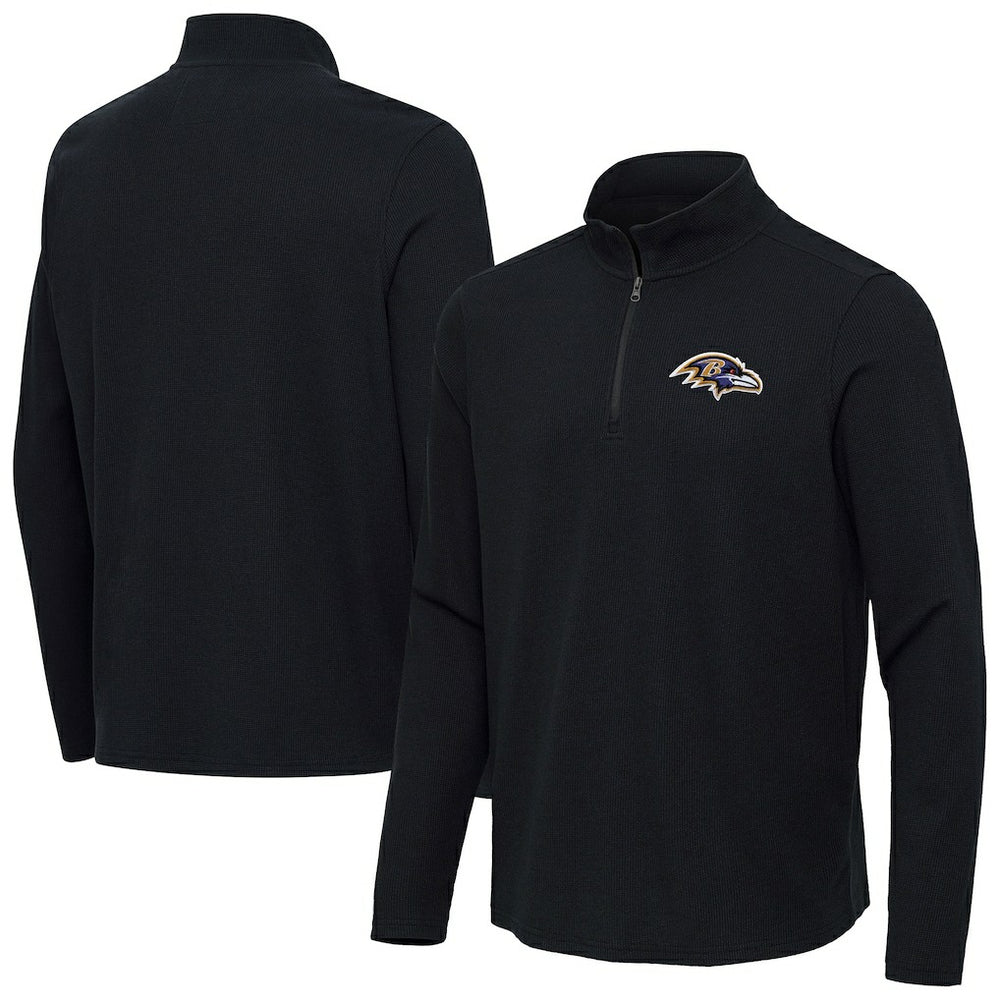 Baltimore Ravens Antigua Sync Tri-Blend Quarter-Zip Pullover - Heather Black online