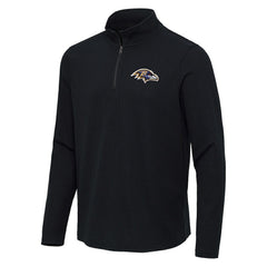 Baltimore Ravens Antigua Sync Tri-Blend Quarter-Zip Pullover - Heather Black online