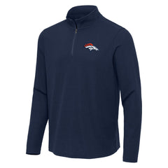 Denver Broncos Antigua Sync Tri-Blend Quarter-Zip Pullover - Heather Navy sale