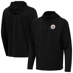 Pittsburgh Steelers Antigua Connected Quarter-Zip Pullover Hoodie - Black sale
