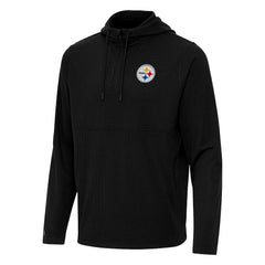 Pittsburgh Steelers Antigua Connected Quarter-Zip Pullover Hoodie - Black sale