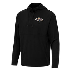 Baltimore Ravens Antigua Connected Quarter-Zip Pullover Hoodie - Black cheap