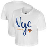 New York Knicks Stadium Essentials Cropped Third Quarter T-Shirt - White sale