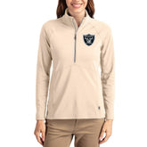 Las Vegas Raiders Cutter & Buck Women's Adapt Eco Knit Stretch Recycled Raglan Half-Zip Pullover - Tan online