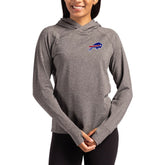 Buffalo Bills Cutter & Buck Women's Primary Logo Adapt Knit Recycled Raglan Pullover Hoodie - Heather Charcoal sale