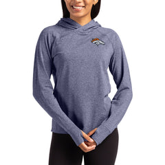 Denver Broncos Cutter & Buck Women's Primary Logo Adapt Knit Recycled Raglan Pullover Hoodie - Heather Navy discount