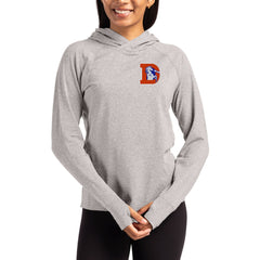 Denver Broncos Cutter & Buck Women's Throwback Logo Adapt Knit Recycled Raglan Pullover Hoodie - Heather Gray outlet