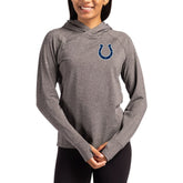 Indianapolis Colts Cutter & Buck Women's Primary Logo Adapt Knit Recycled Raglan Pullover Hoodie - Heather Charcoal on sale