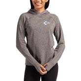 Kansas City Chiefs Cutter & Buck Women's Tonal Logo Adapt Knit Recycled Raglan Pullover Hoodie - Heather Charcoal for sale