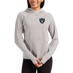 Las Vegas Raiders Cutter & Buck Women's Primary Logo Adapt Knit Recycled Raglan Pullover Hoodie - Heather Gray on sale