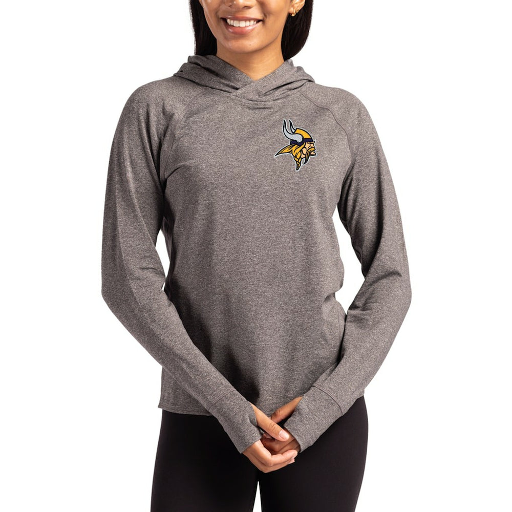 Minnesota Vikings Cutter & Buck Women's Primary Logo Adapt Knit Recycled Raglan Pullover Hoodie - Heather Charcoal discount