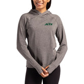 New York Jets Cutter & Buck Women's Primary Logo Adapt Knit Recycled Raglan Pullover Hoodie - Heather Charcoal outlet