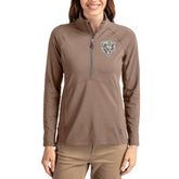 Chicago Bears Cutter & Buck Women's Tonal Adapt Eco Knit Stretch Recycled Raglan Half-Zip Pullover - Brown cheap