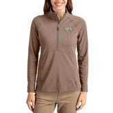 Jacksonville Jaguars Cutter & Buck Women's Tonal Adapt Eco Knit Stretch Recycled Raglan Half-Zip Pullover - Brown outlet