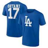 Shohei Ohtani Los Angeles Dodgers Player Name & Number T-Shirt - Royal