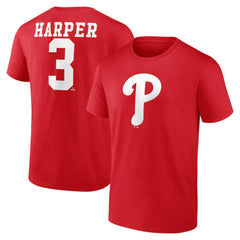 Bryce Harper Philadelphia Phillies Player Name & Number T-Shirt - Red