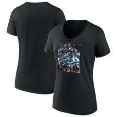 Philadelphia Eagles Women's Push On V-Neck T-Shirt - Black sale