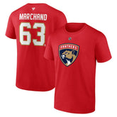 Brad Marchand Florida Panthers Fanatics Authentic Stack Name & Number T-Shirt Red