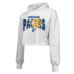 Indiana Pacers Majestic Threads Women's Tri-Blend Cropped Pullover Hoodie - White online