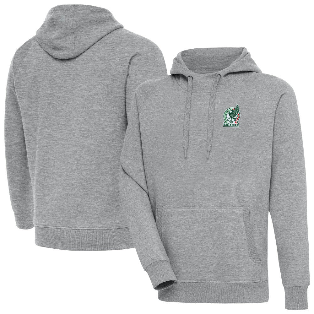 Mexico National Team Antigua Takeover Pullover Hoodie - Heather Gray sale
