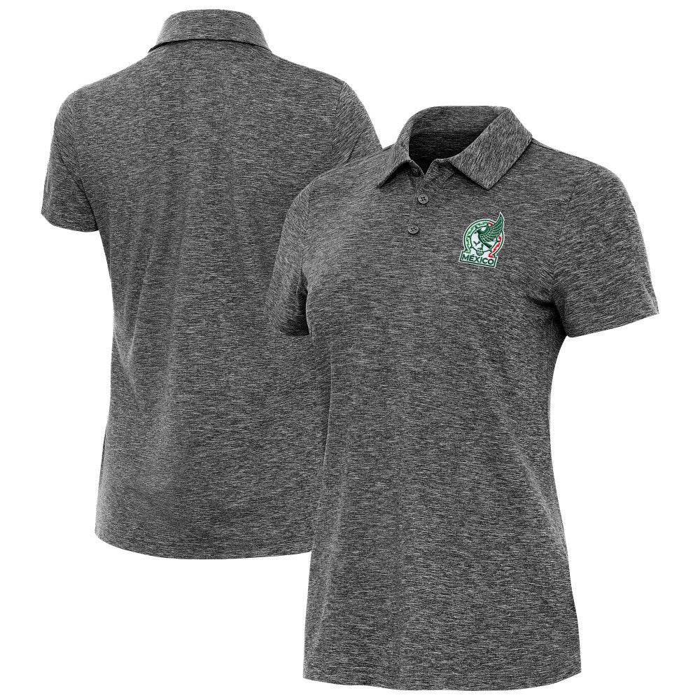 Mexico National Team Antigua Women's Triple Shot Polo - Heather Black sale
