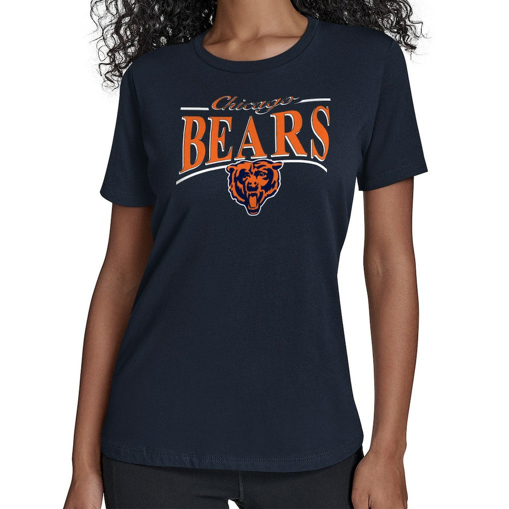 Chicago Bears Starter Women's Arch Stripe T-Shirt - Navy discount