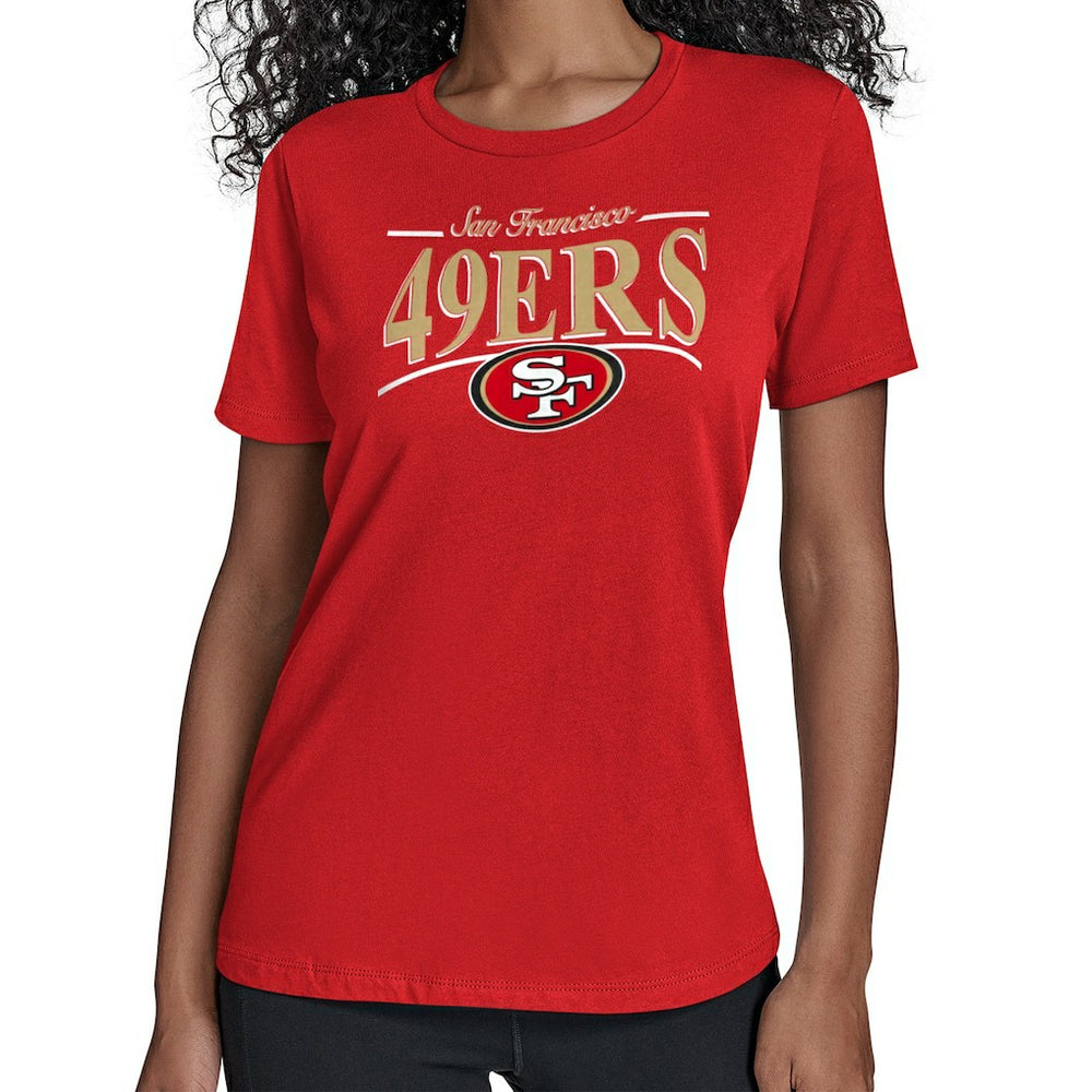 San Francisco 49ers Starter Women's Arch Stripe T-Shirt - Scarlet outlet