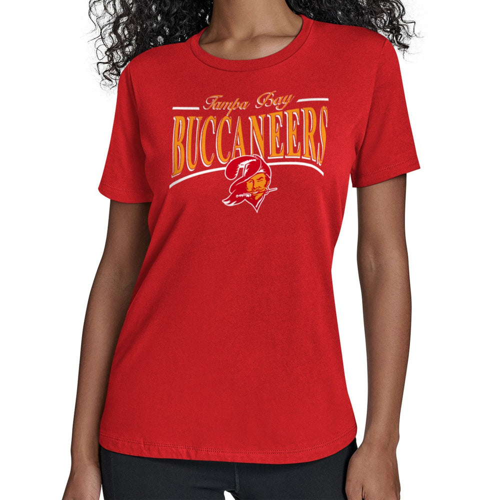 Tampa Bay Buccaneers Starter Women's Throwback Arch Stripe T-Shirt - Red sale
