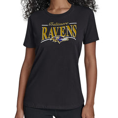 Baltimore Ravens Starter Women's Arch Stripe T-Shirt - Black for sale