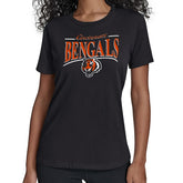 Cincinnati Bengals Starter Women's Arch Stripe T-Shirt - Black discount