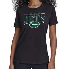 New York Jets Starter Women's Arch Stripe T-Shirt - Black outlet