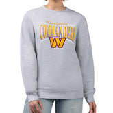 Washington Commanders Starter Women's Arch Stripe Fleece Pullover Sweatshirt - Gray on sale