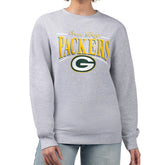 Green Bay Packers Starter Women's Arch Stripe Fleece Pullover Sweatshirt - Gray discount
