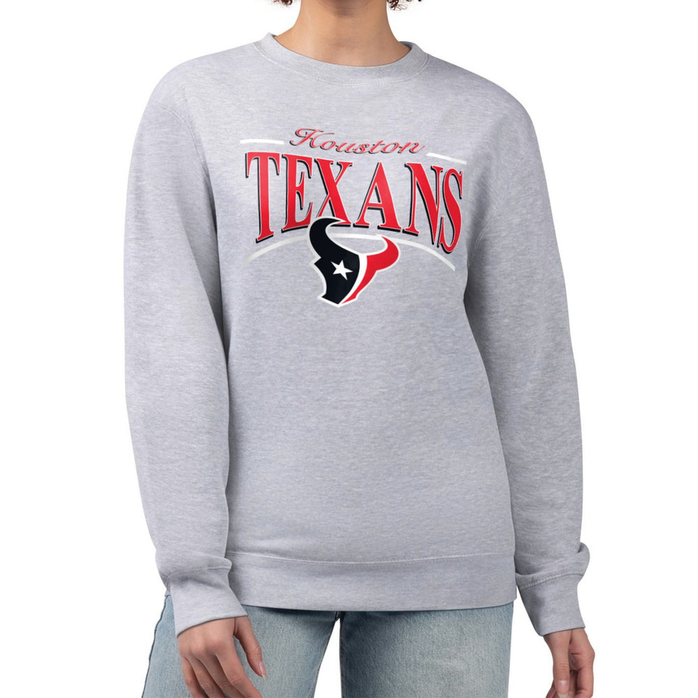 Houston Texans Starter Women's Arch Stripe Fleece Pullover Sweatshirt - Gray sale