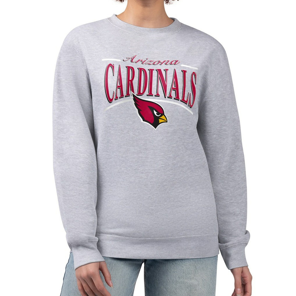 Arizona Cardinals Starter Women's Arch Stripe Fleece Pullover Sweatshirt - Gray cheap