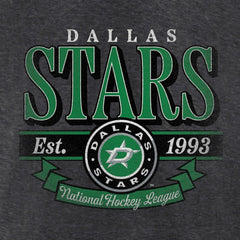 Dallas Stars Women's Retro Banner V-Neck T-Shirt Charcoal