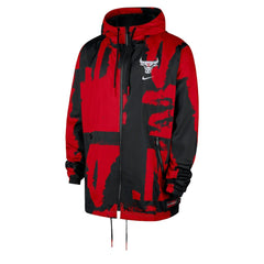 Chicago Bulls Courtside Club Premium Woven Full-Zip Hooded Jacket - Black/Red | Nike sale