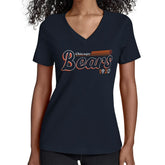 Chicago Bears Starter Women's Groovy Script V-Neck T-Shirt - Navy cheap