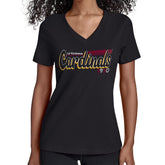 Arizona Cardinals Starter Women's Groovy Script V-Neck T-Shirt - Black sale
