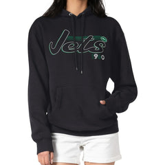 New York Jets Starter Women's Groovy Script Pullover Hoodie - Black for sale