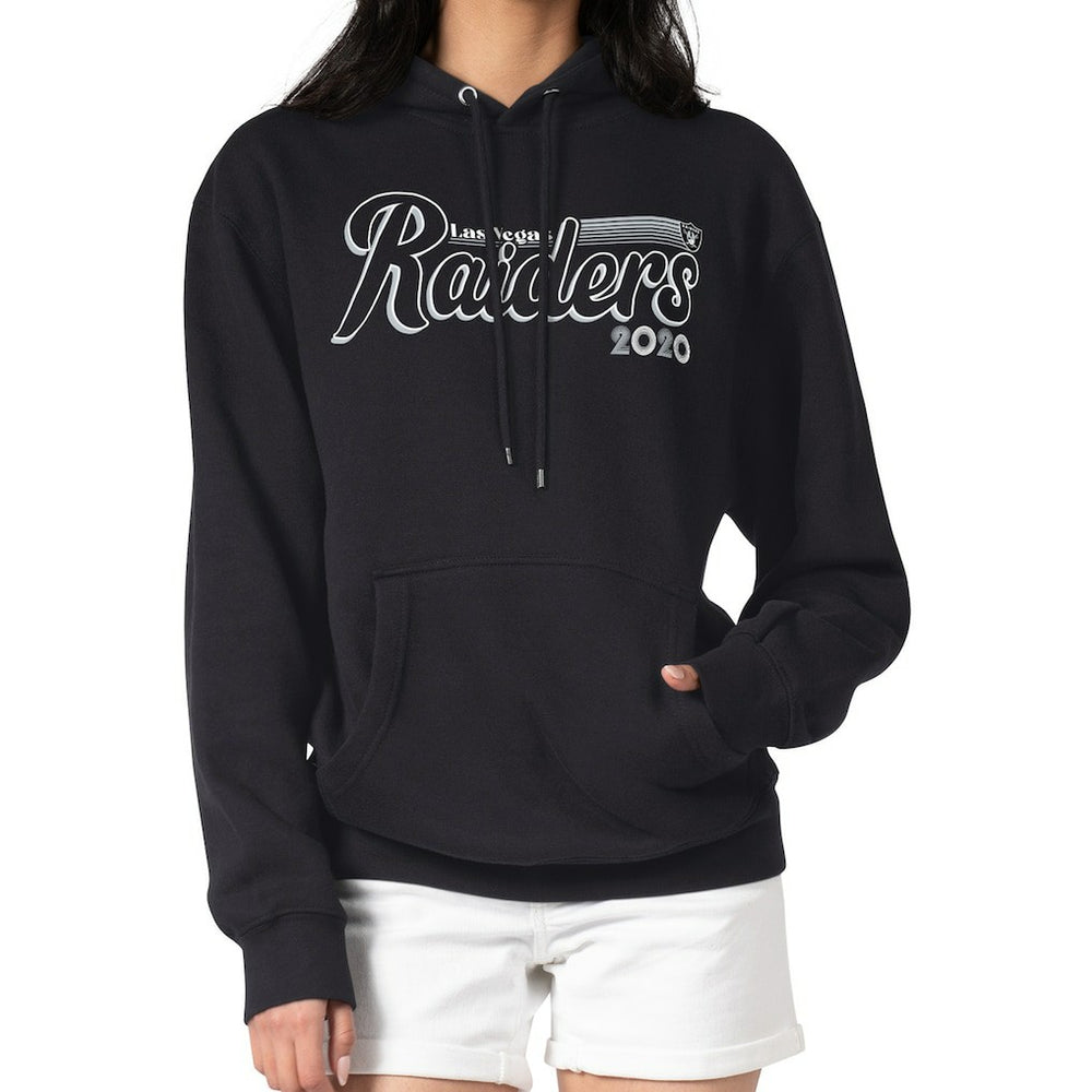 Las Vegas Raiders Starter Women's Groovy Script Pullover Hoodie - Black online