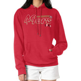 San Francisco 49ers Starter Women's Groovy Script Pullover Hoodie - Scarlet online