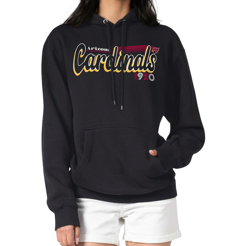 Arizona Cardinals Starter Women's Groovy Script Pullover Hoodie - Black for sale