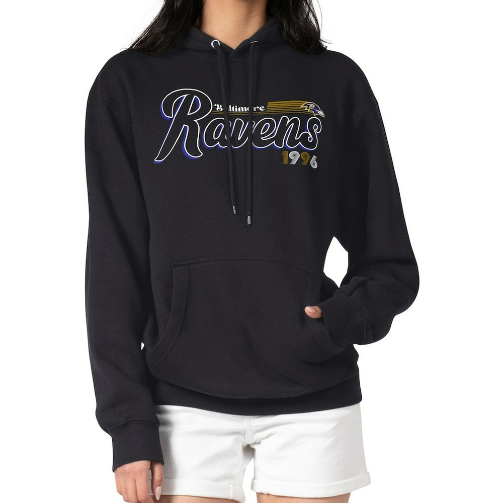Baltimore Ravens Starter Women's Groovy Script Pullover Hoodie - Black online