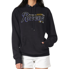 Baltimore Ravens Starter Women's Groovy Script Pullover Hoodie - Black online
